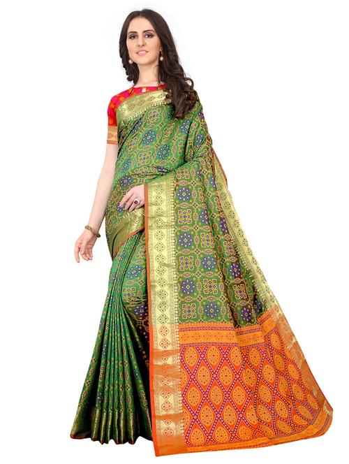 jacquard kanjivaram saree with blouse - 17558173 - Standard Image - 1