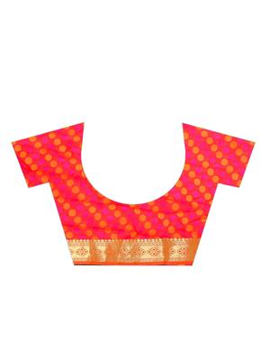 jacquard kanjivaram saree with blouse - 17558173 - Standard Image - 4