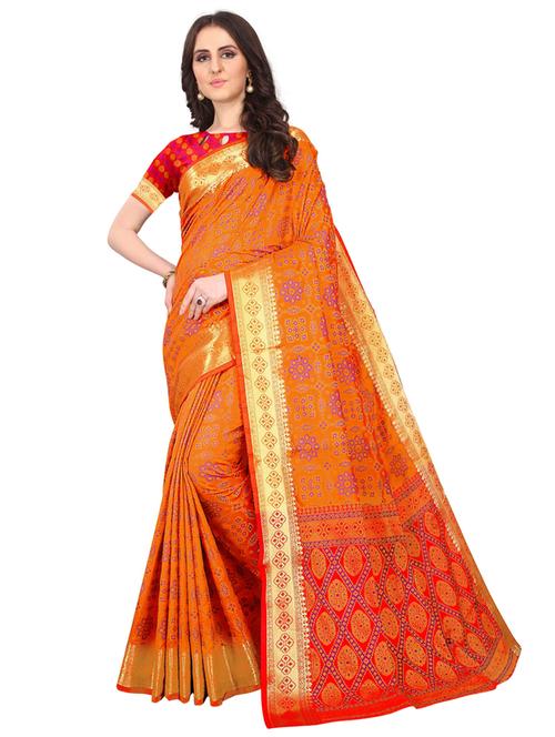 jacquard kanjivaram saree with blouse - 17558175 - Standard Image - 1