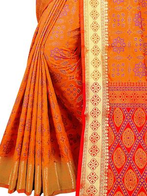 jacquard kanjivaram saree with blouse - 17558175 - Standard Image - 3