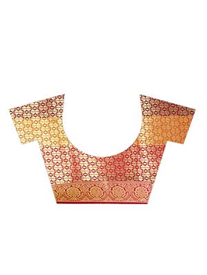 jacquard kanjivaram saree with blouse - 17558176 - Standard Image - 4