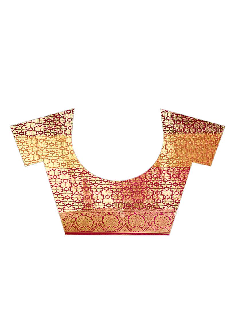 jacquard kanjivaram saree with blouse - 17558176 - Zoom Image - 4