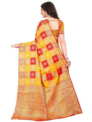 jacquard kanjivaram saree with blouse - 17558180 - Standard Image - 2