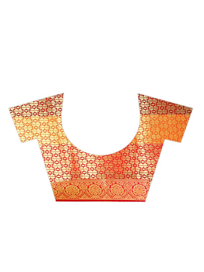 jacquard kanjivaram saree with blouse - 17558180 - Zoom Image - 4