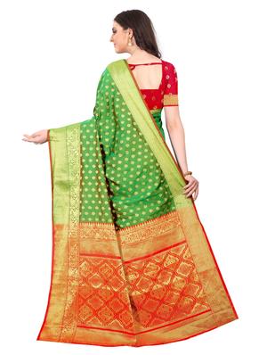 jacquard kanjivaram saree with blouse - 17558181 - Standard Image - 2