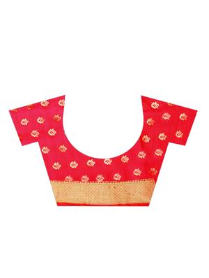 jacquard kanjivaram saree with blouse - 17558181 - Standard Image - 4