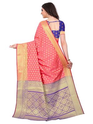 jacquard kanjivaram saree with blouse - 17558182 - Standard Image - 2