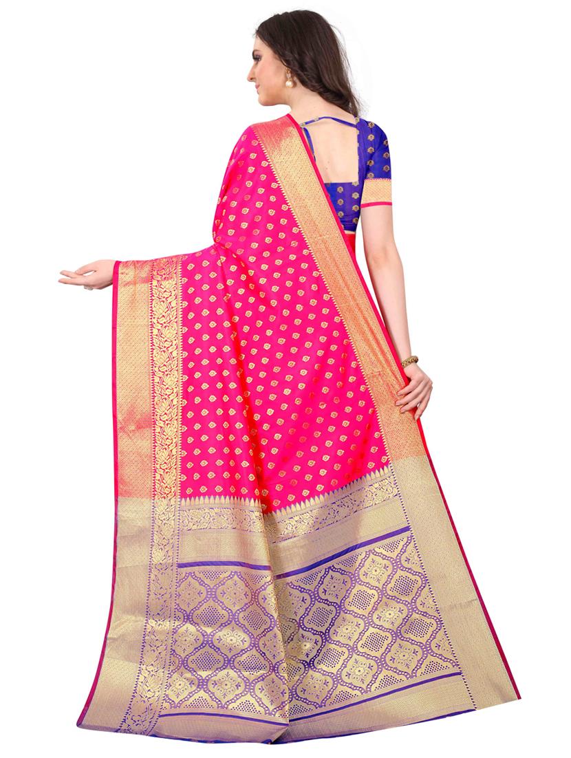 jacquard kanjivaram saree with blouse - 17558183 - Zoom Image - 2