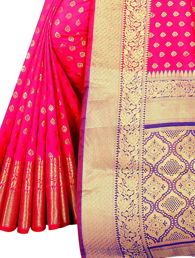 jacquard kanjivaram saree with blouse - 17558183 - Zoom Image - 3