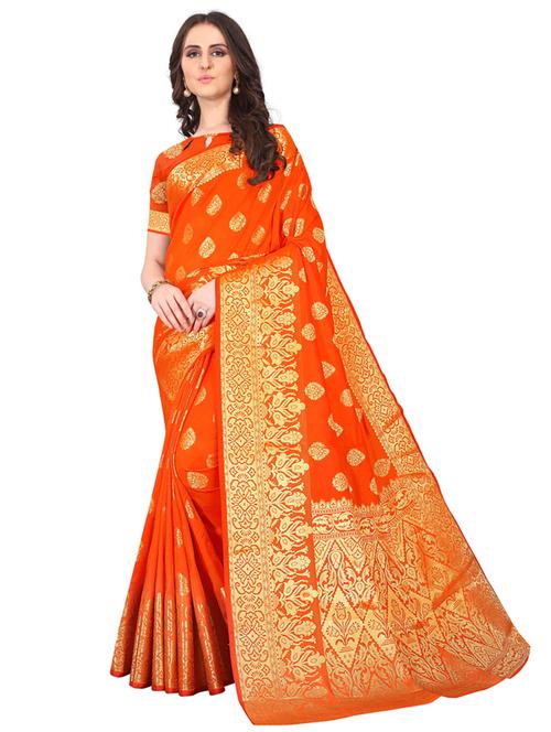jacquard kanjivaram saree with blouse - 17558184 - Standard Image - 1