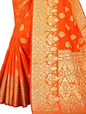 jacquard kanjivaram saree with blouse - 17558184 - Standard Image - 3