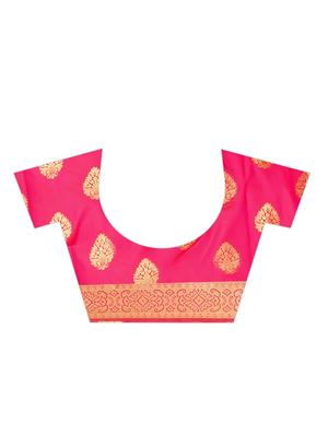 jacquard kanjivaram saree with blouse - 17558185 - Standard Image - 4