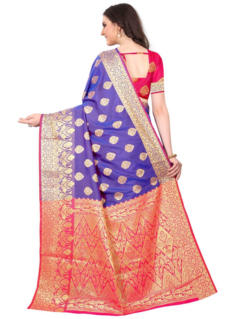 jacquard kanjivaram saree with blouse - 17558185 - Zoom Image - 2