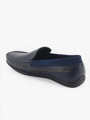 navy synthetic slip on loafers - 17558190 - Standard Image - 3