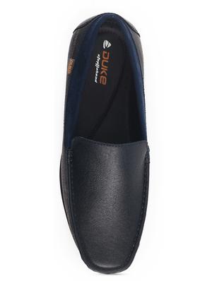 navy synthetic slip on loafers - 17558190 - Standard Image - 4