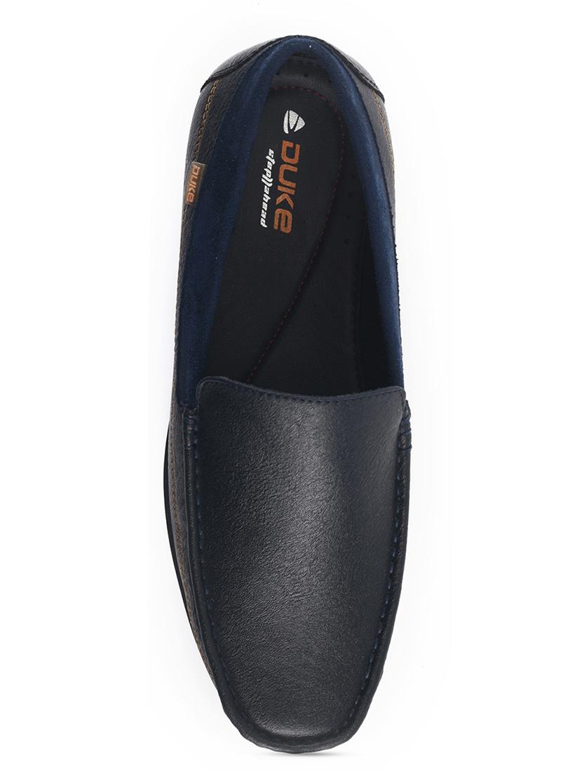 navy synthetic slip on loafers - 17558190 - Zoom Image - 4