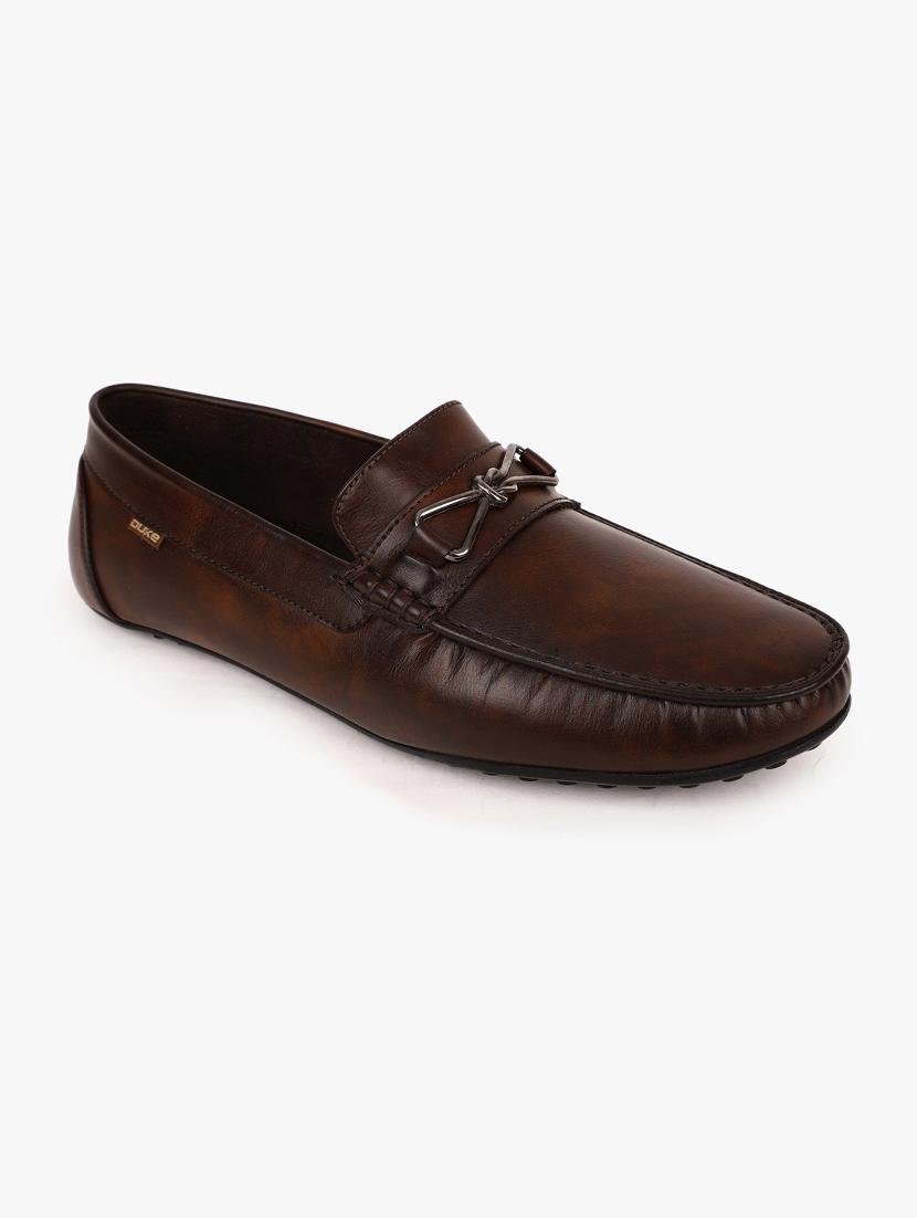 brown synthetic slip on loafers - 17558193 - Zoom Image - 1