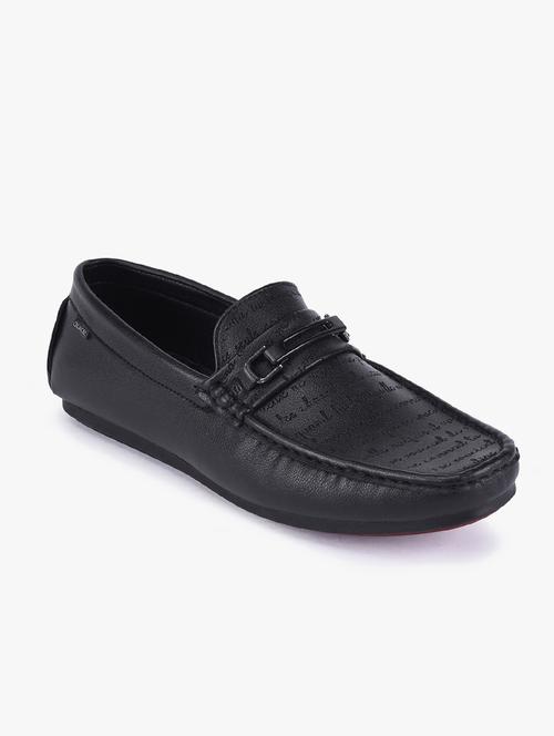 black synthetic slip on loafers - 17558198 - Standard Image - 1