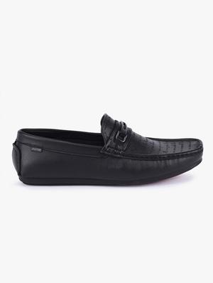 black synthetic slip on loafers - 17558198 - Standard Image - 2