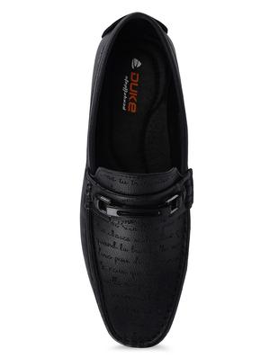 black synthetic slip on loafers - 17558198 - Standard Image - 4