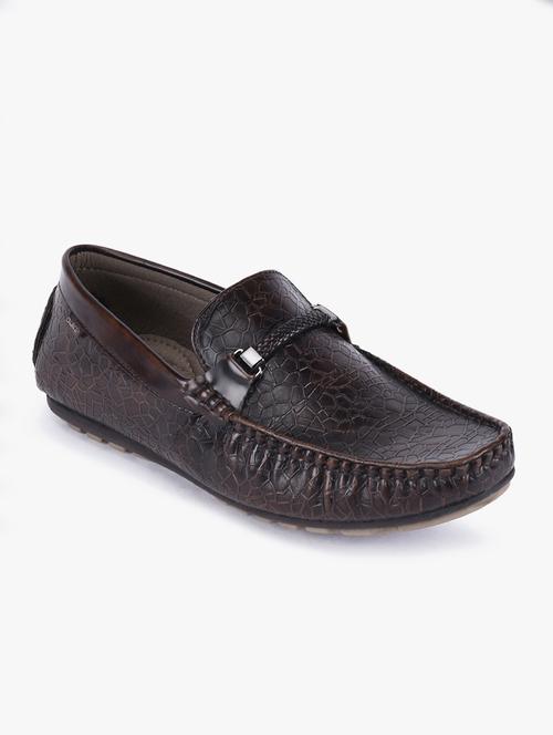 brown synthetic slip on loafers - 17558200 - Standard Image - 1