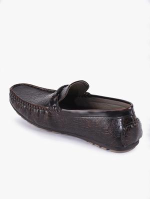 brown synthetic slip on loafers - 17558200 - Standard Image - 3