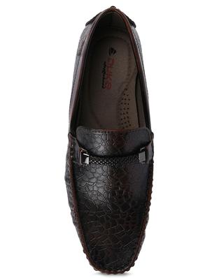 brown synthetic slip on loafers - 17558200 - Standard Image - 4