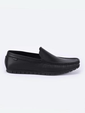 black synthetic slip on loafers - 17558201 - Standard Image - 2