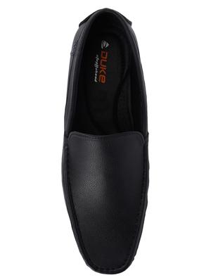 black synthetic slip on loafers - 17558201 - Standard Image - 4