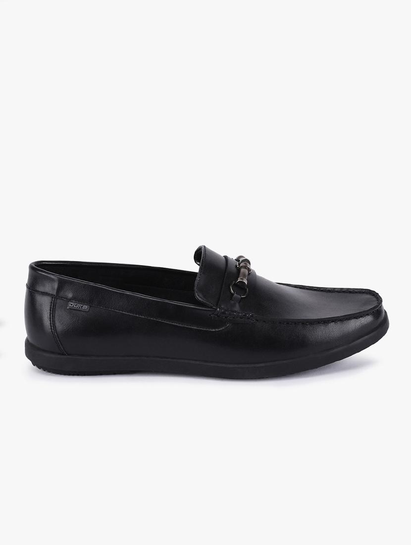 black synthetic slip on loafers - 17558202 - Zoom Image - 2