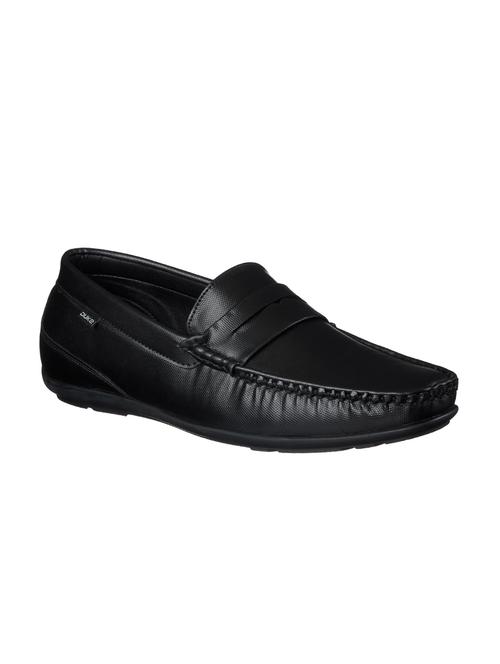 black pu slip on loafers - 17558209 - Standard Image - 1