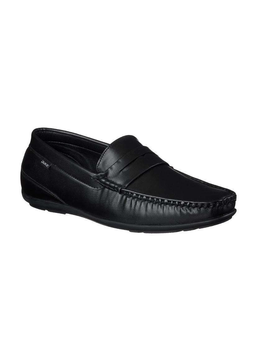 black pu slip on loafers - 17558209 - Zoom Image - 1