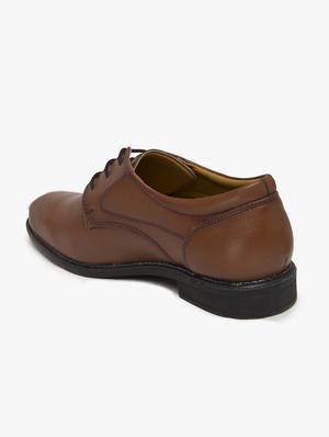 tan synthetic lace up shoes - 17558215 - Standard Image - 3
