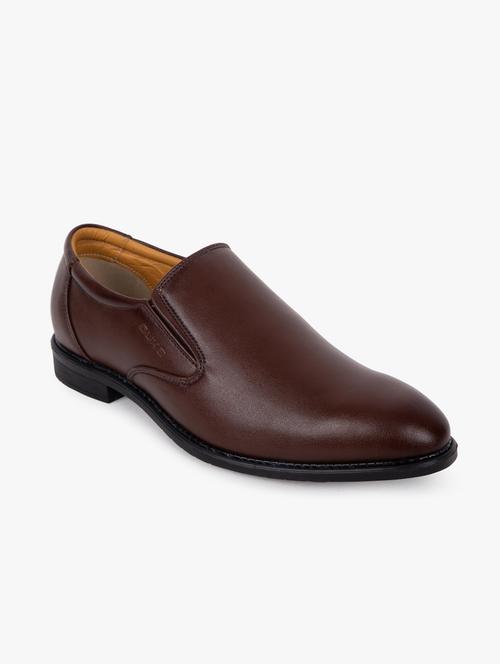 brown synthetic slip on shoes - 17558216 - Standard Image - 1