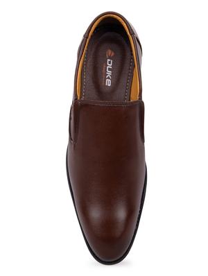 brown synthetic slip on shoes - 17558216 - Standard Image - 4