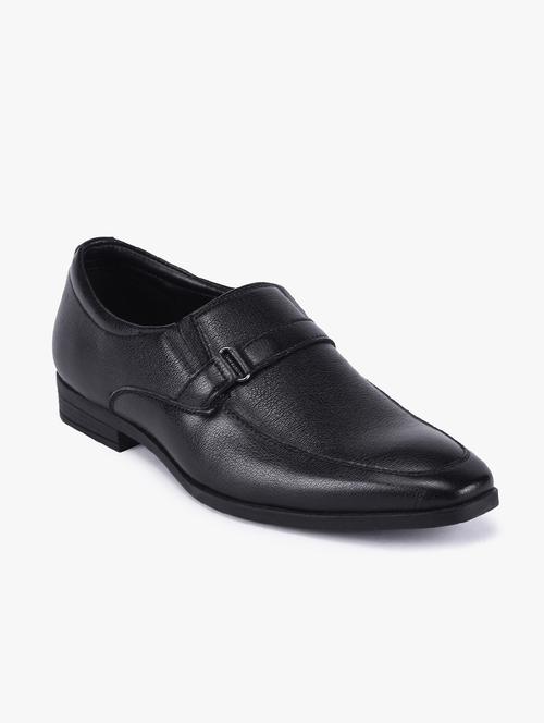 black synthetic slip on shoes - 17558219 - Standard Image - 1
