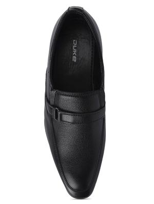 black synthetic slip on shoes - 17558219 - Standard Image - 4