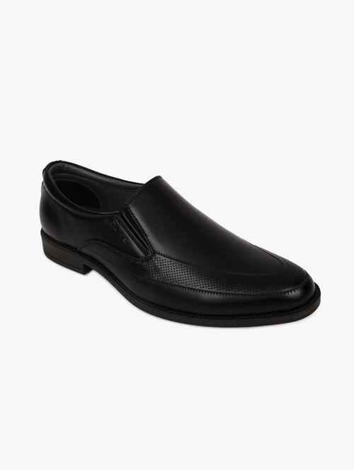 black synthetic slip on shoes - 17558220 - Standard Image - 1
