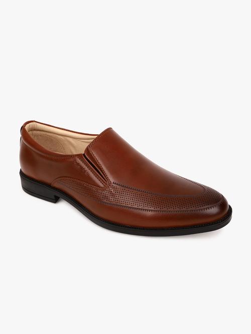 tan synthetic slip on shoes - 17558221 - Standard Image - 1