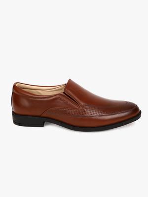tan synthetic slip on shoes - 17558221 - Standard Image - 2
