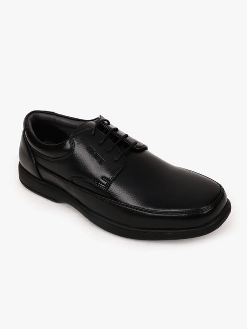 black synthetic lace up shoes - 17558222 - Standard Image - 1