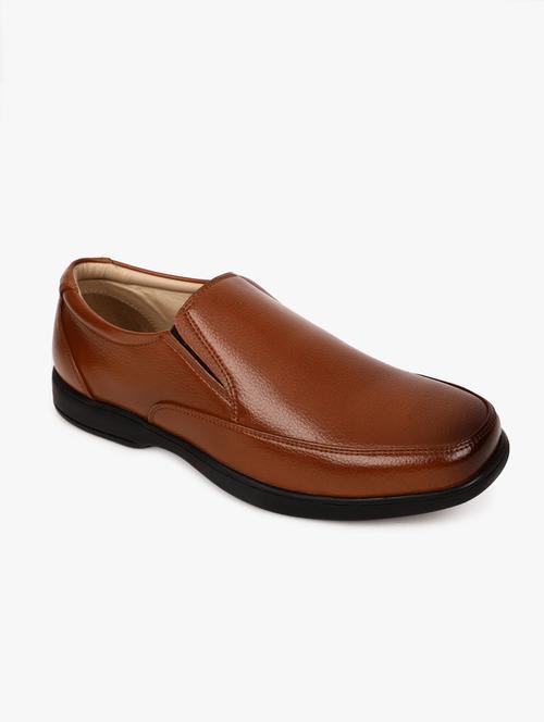 tan synthetic slip on shoes - 17558224 - Standard Image - 1