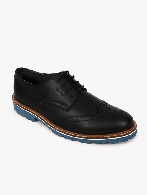 black synthetic lace up shoes - 17558225 - Standard Image - 1