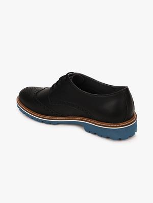 black synthetic lace up shoes - 17558225 - Standard Image - 3