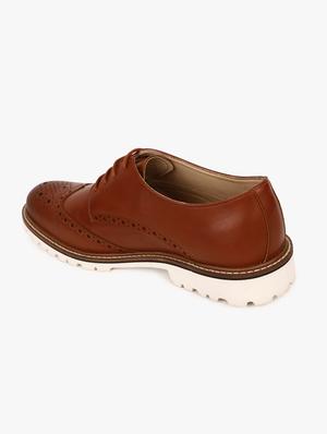 tan synthetic lace up shoes - 17558226 - Standard Image - 3
