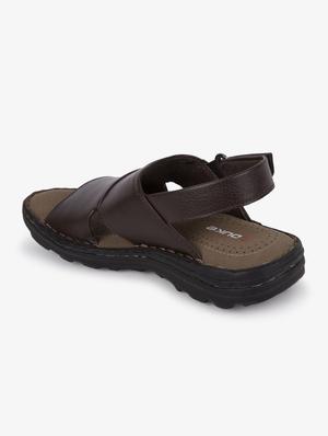 brown synthetic & mesh slip on sandals - 17558228 - Standard Image - 3