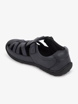 navy synthetic & mesh slip on sandals - 17558230 - Standard Image - 3