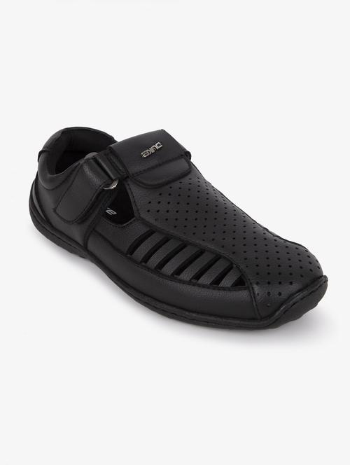 black synthetic & mesh slip on sandals - 17558232 - Standard Image - 1