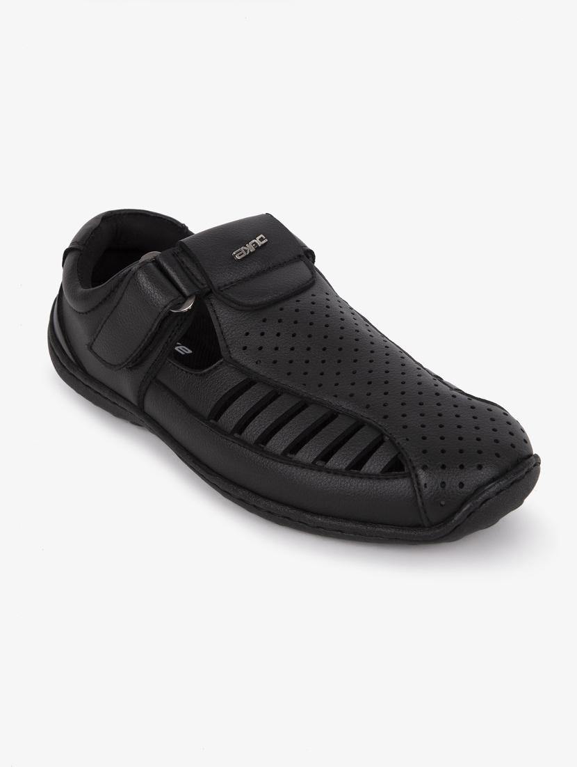 black synthetic & mesh slip on sandals - 17558232 - Zoom Image - 1