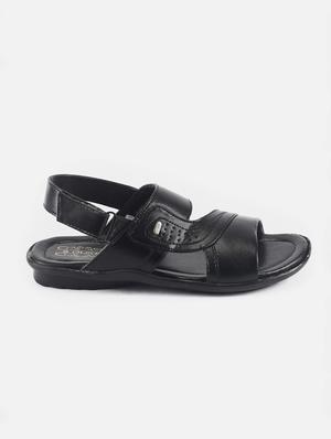 black synthetic & mesh back strap sandals - 17558234 - Standard Image - 2